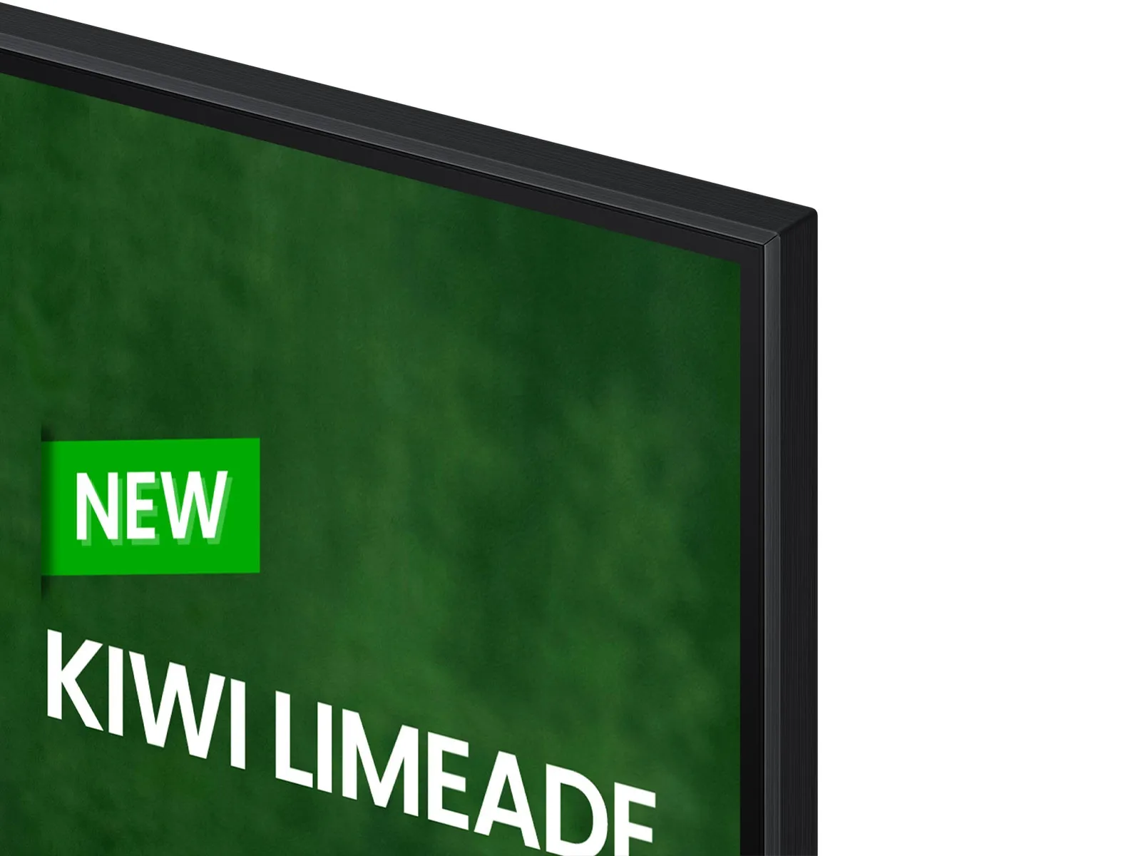 Samsung BE98D-H 98-inch business TV, close-up of the bezel-less corner