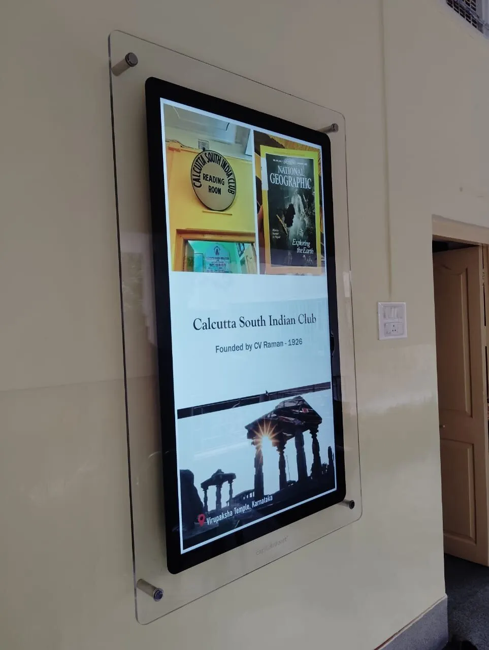 Calcutta South Indian Club Glass Signage, a Capital Infoart installation