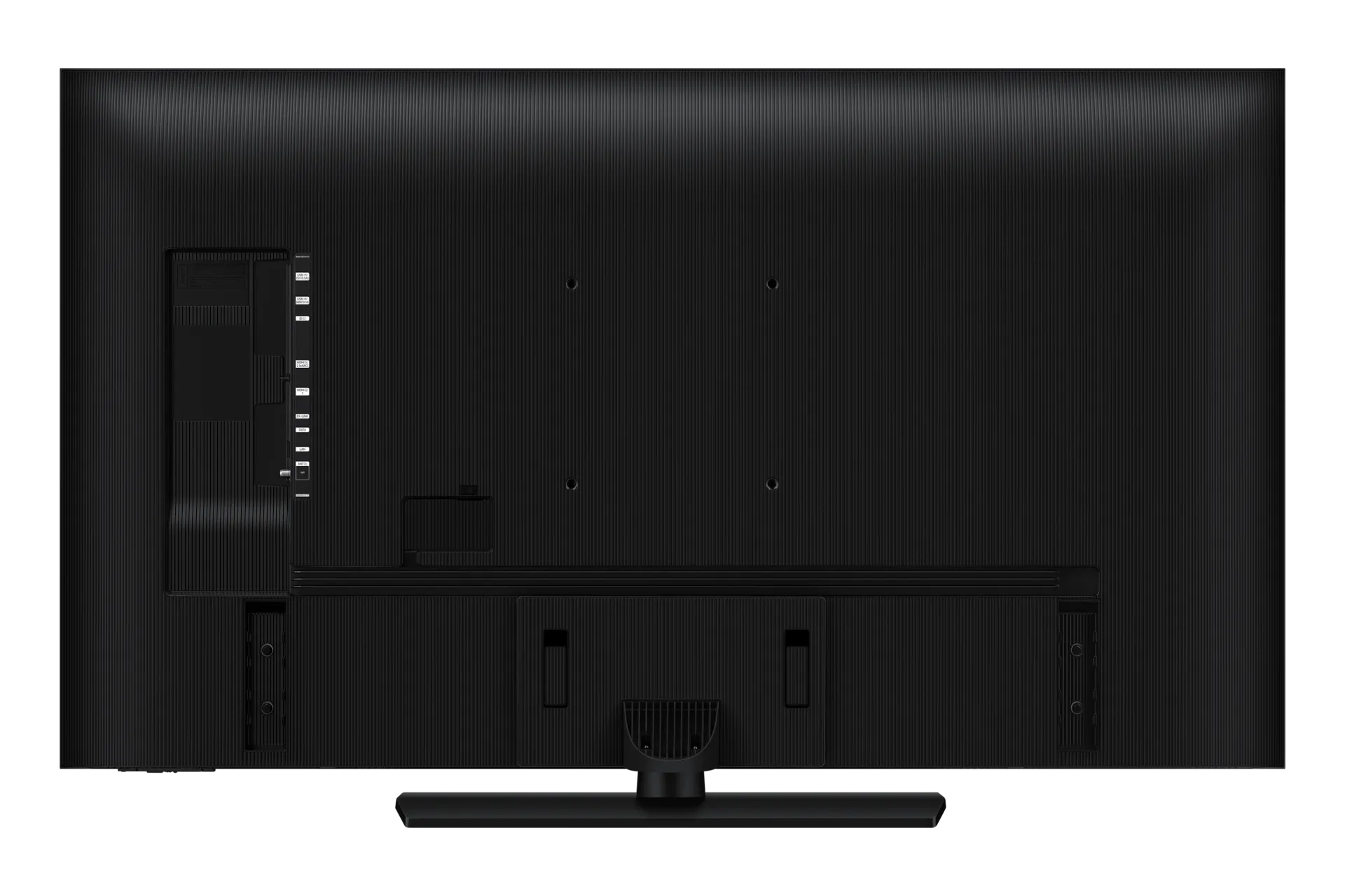 Samsung HU7010F hospitality display, rear view with the connection panel