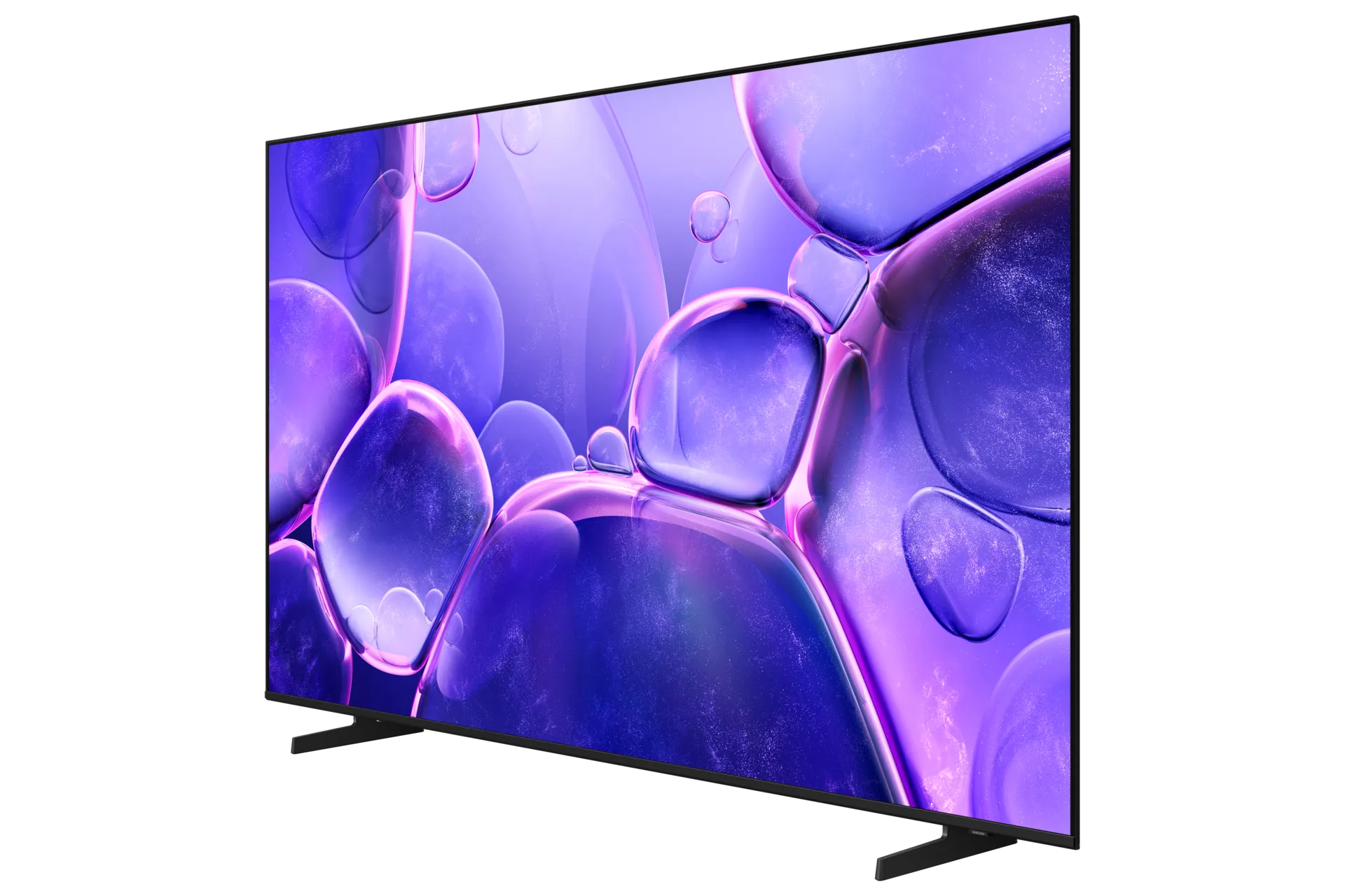 Samsung HU7010F hospitality display, front view with abstract Crystal UHD content