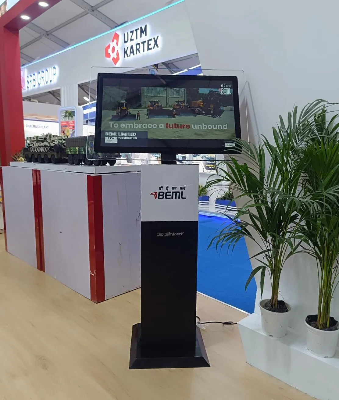 Windows kiosk on the BEML exhibition stand